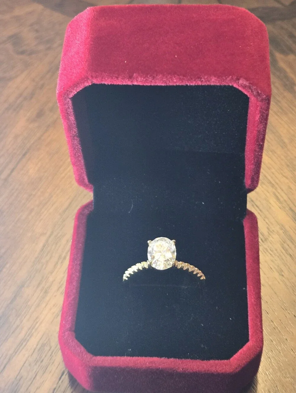 2 Carat The Captivating 925 Silver Oval Moissanite Ring Radiant Ring Size 8